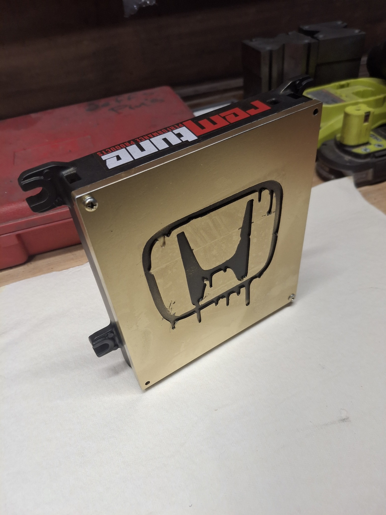 Machined custom ECU lid for JDM P30