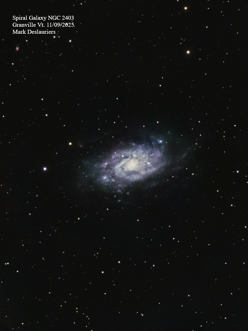 Spiral galaxy ngc 2403 in camelopardalis constellation | Granville, VT