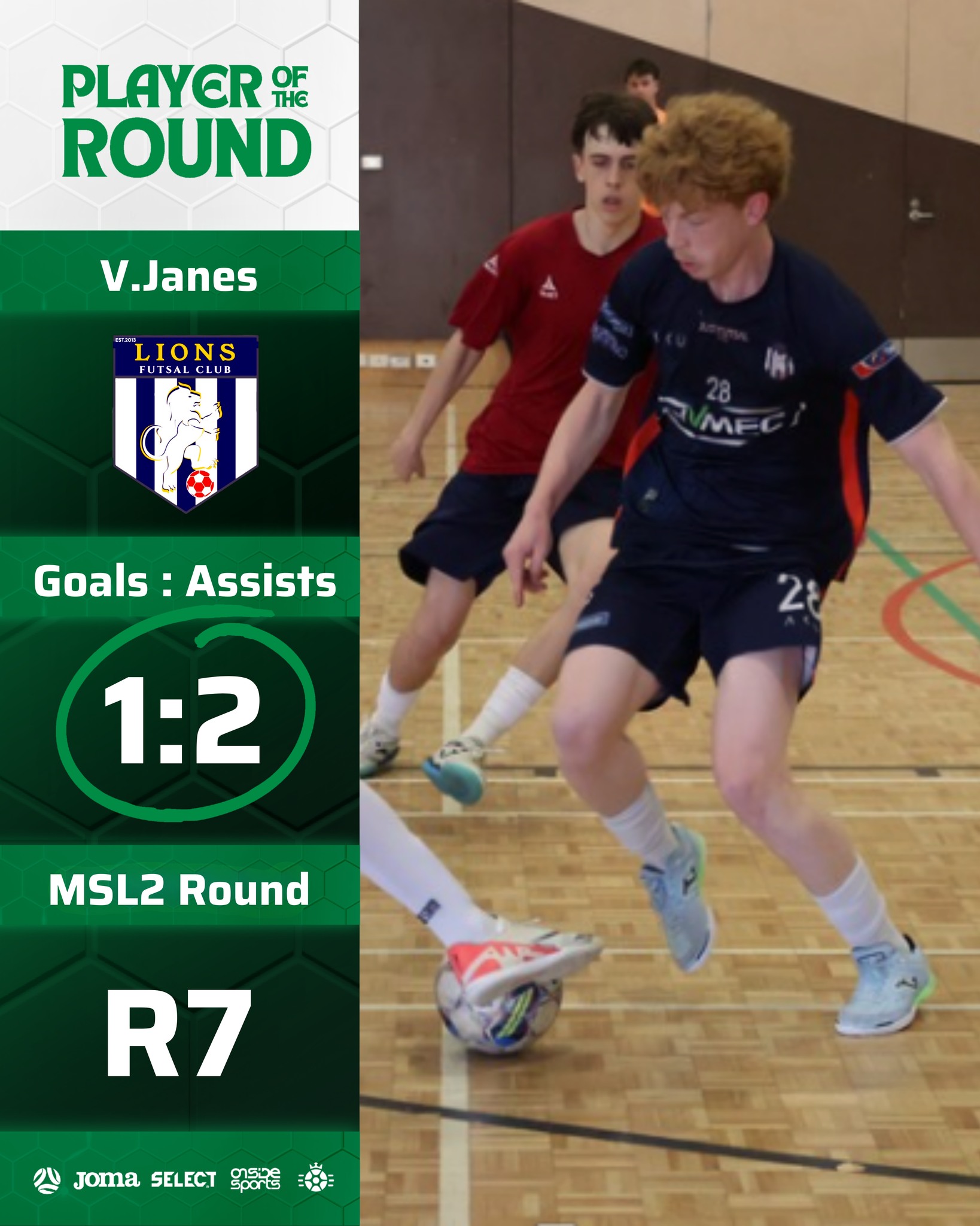 Futsal - PLAYER OF THE ROUND MSL2 Round 7 | Vinnie Janes - Lions Futsal ...