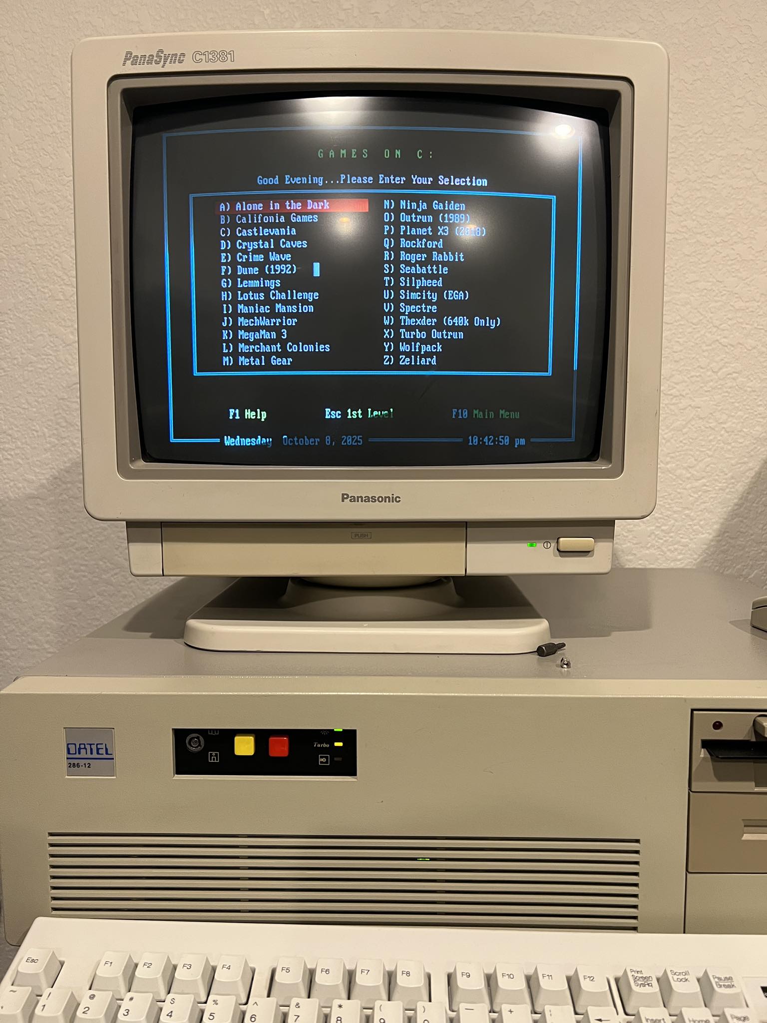 DTK 286 16MHz boots on original 40MB HDD