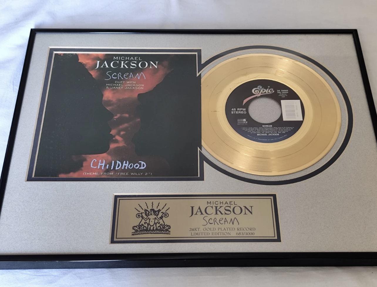 Michael Jackson 24kt gold-plated record collectible