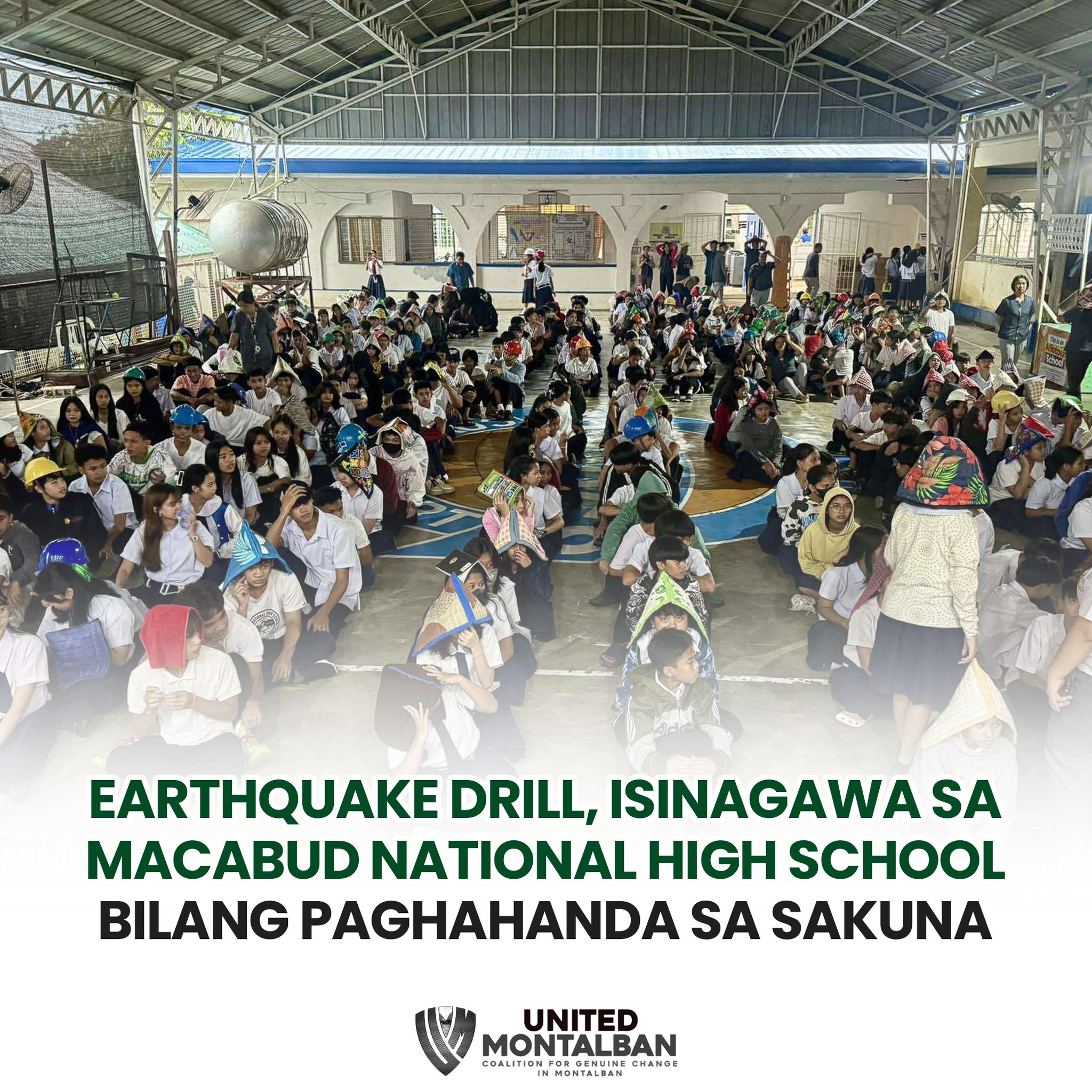 United - EARTHQUAKE DRILL, ISINAGAWA SA MACABUD NATIONAL HIGH SCHOOL ...