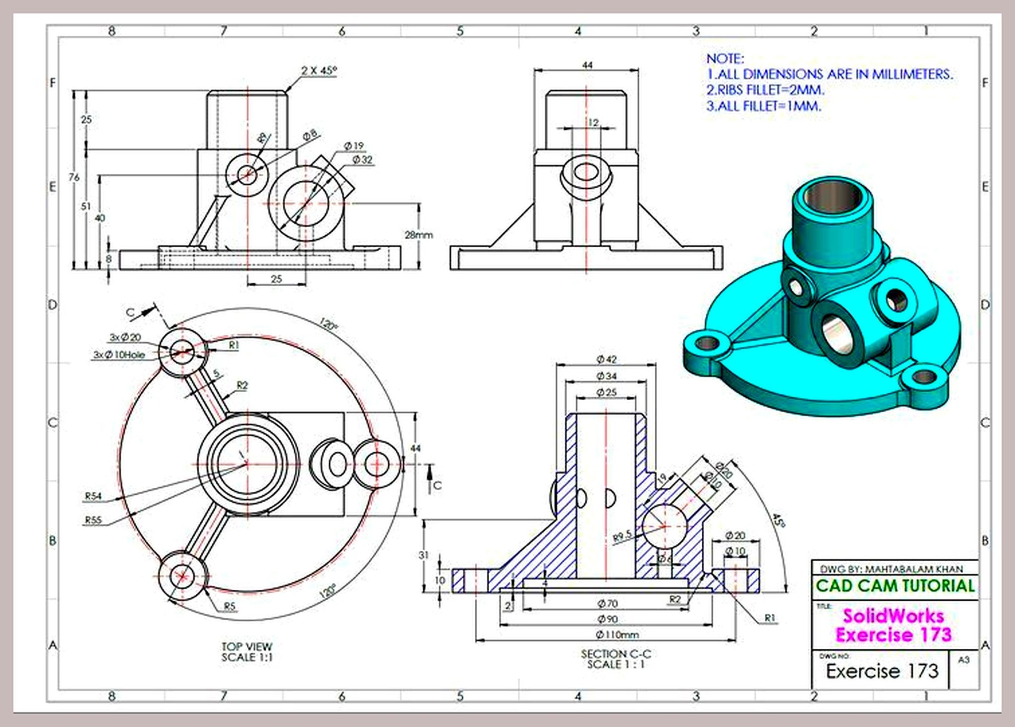 Michele - SolidWorks Drawing File for Practice 📌 | Facebook