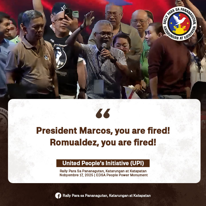 Rally - BBM, ROMUALDEZ YOU'RE BOTH FIRED! ‘Yan ang naging sigaw ng ...