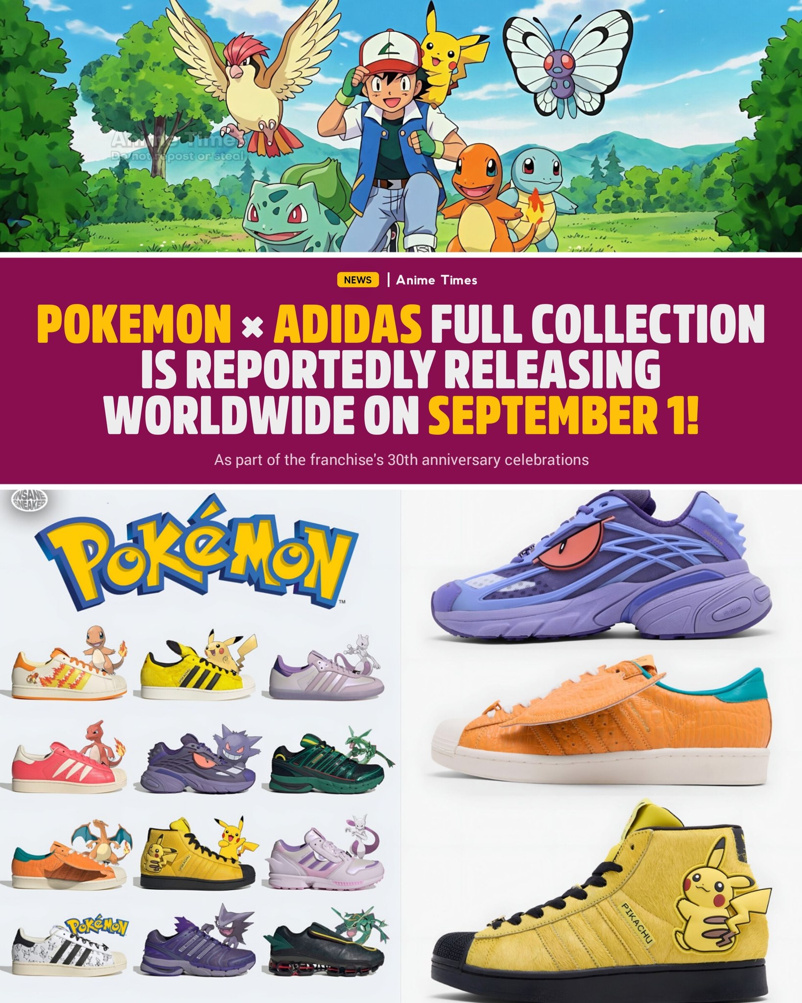 The upcoming Pokémon × adidas collaboration is reportedly bringing