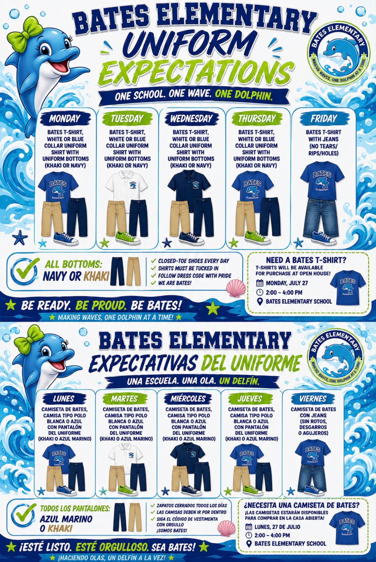 Bates Elementary 2026-2027 uniform expectations