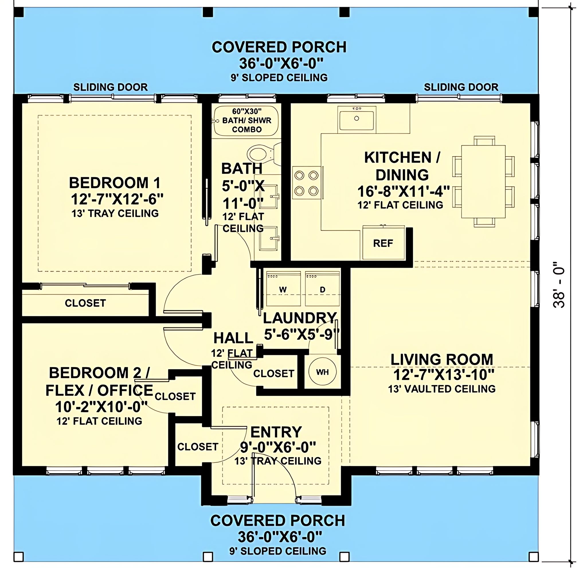 DreamFlow - The floor plan represents a single-story house with a ...
