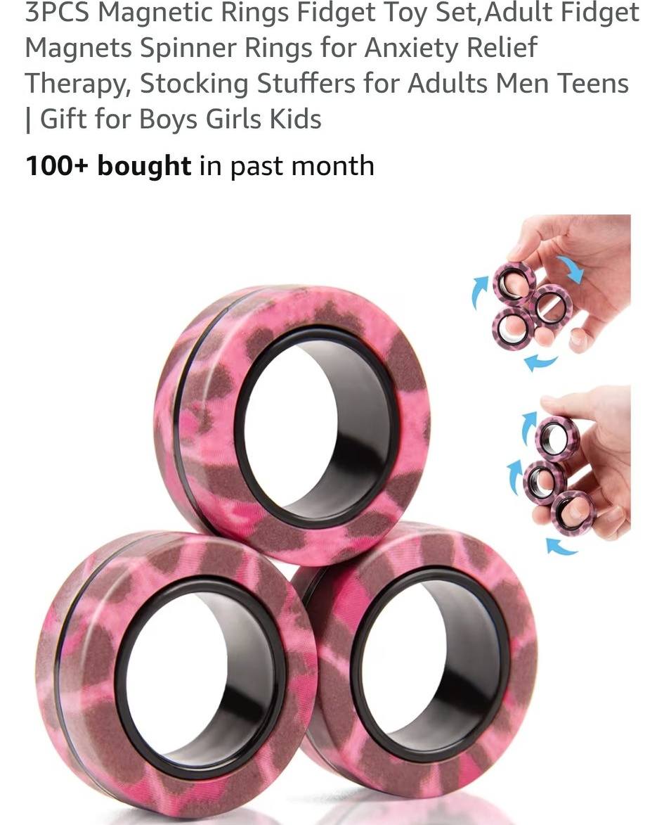Anneau Fidget Cliquet Métal – Jouet Anti-Stress Mécanique Portable – EDC Doigt Toupie Anneau Rotatif Relaxation