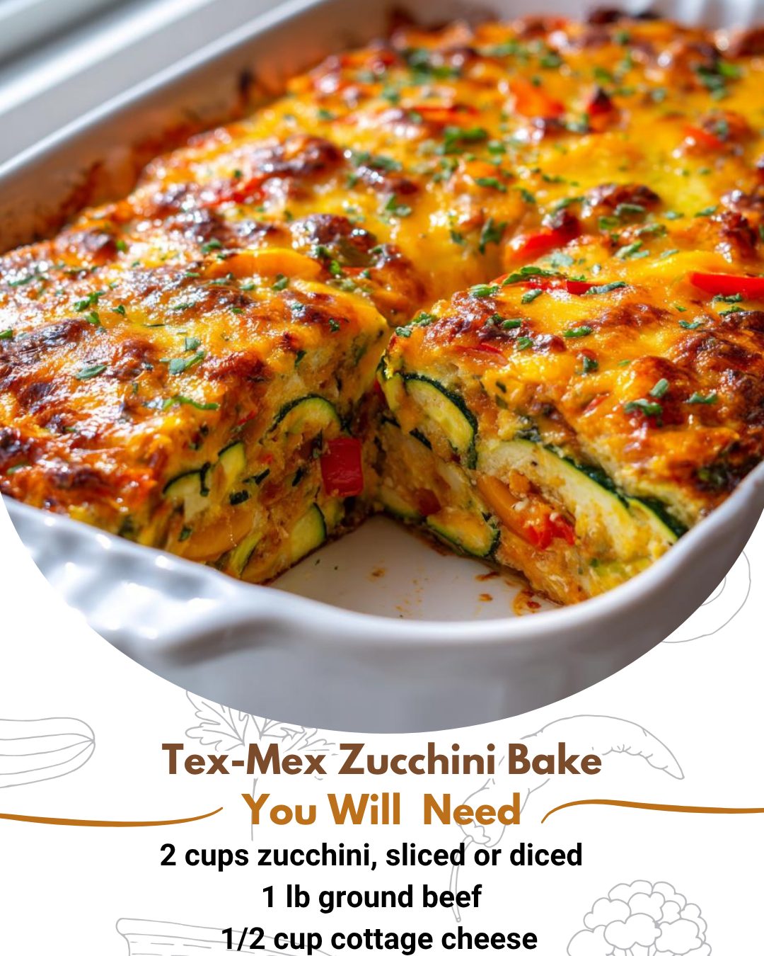 Tex-Mex Zucchini Bake 🌶️ A cheesy, protein-packed casserole with