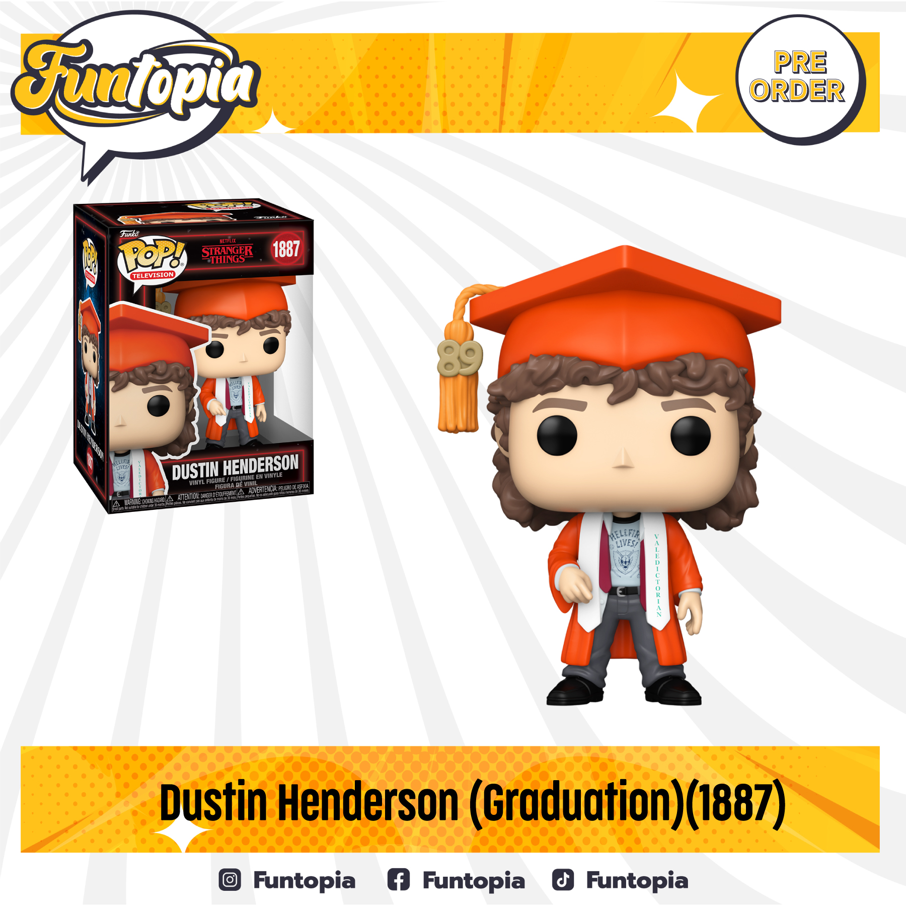 Funtopia - Dustin Henderson (Graduation)(1887) POP! TV: Stranger Things ...