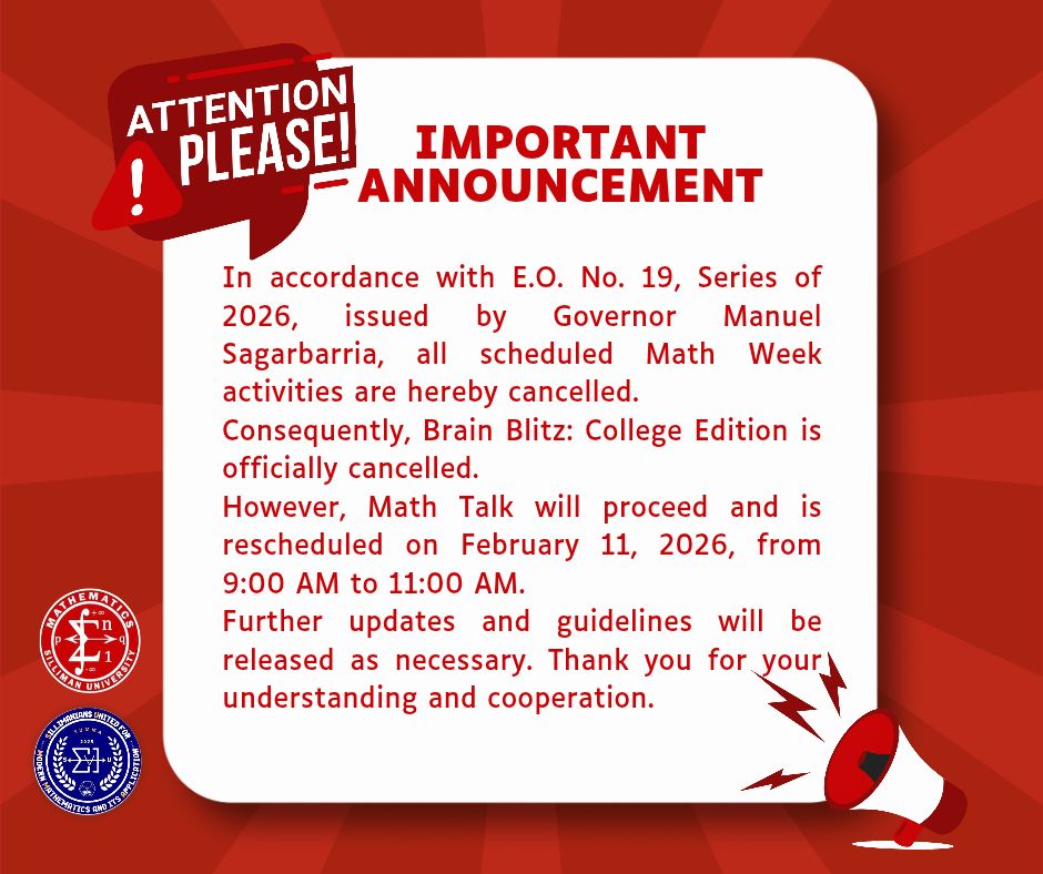 ‼️📢ANNOUNCEMEN... - Silliman University Mathematics Department | Facebook