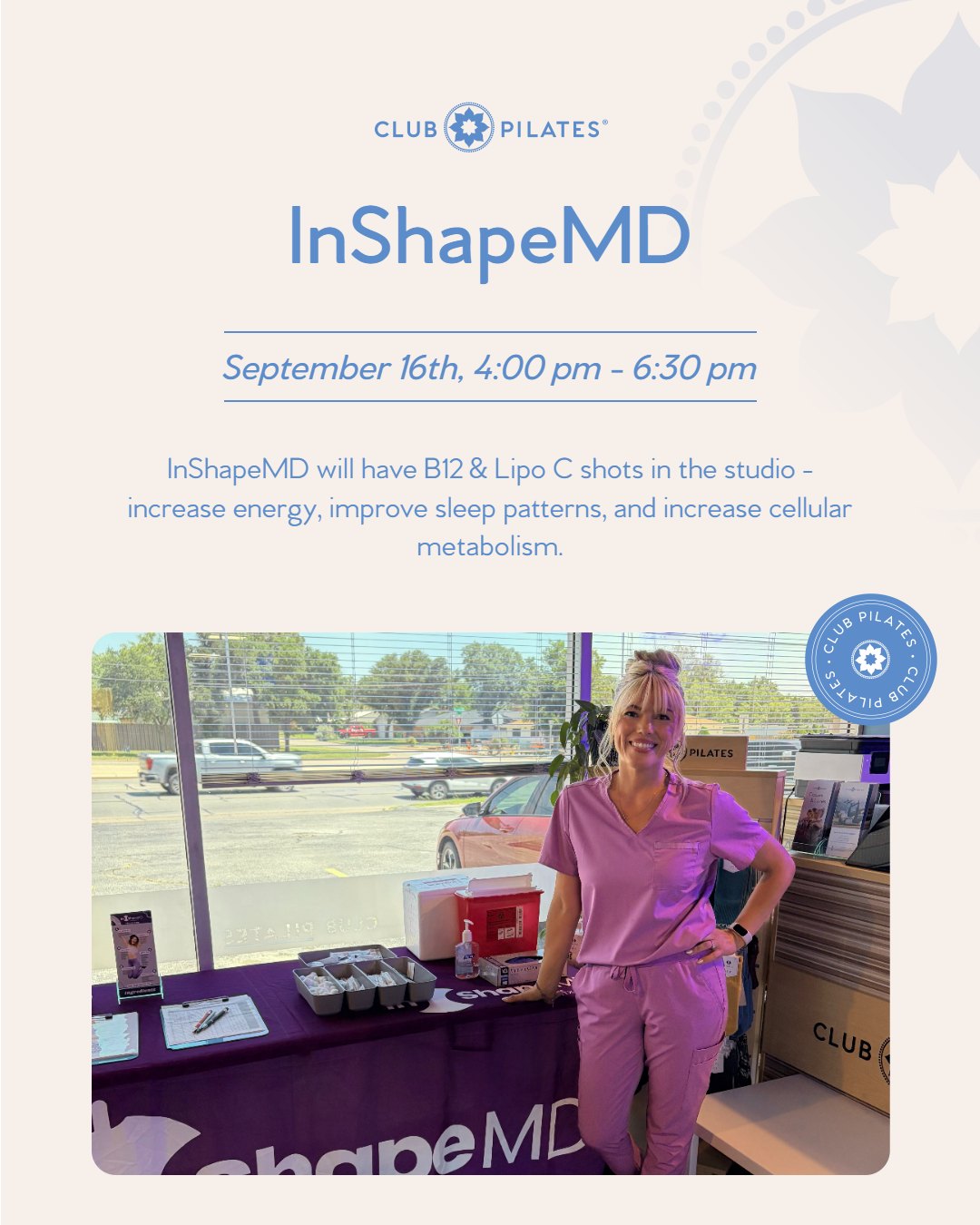 InShapeMD B12 and Lipo C shots at Club Pilates San Angelo