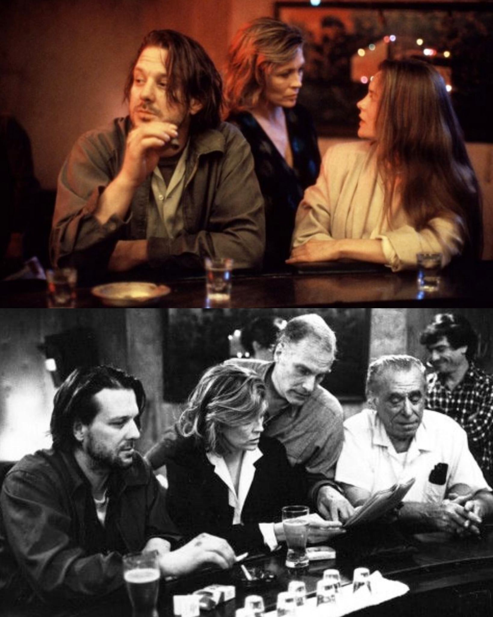 Movie - Barfly (1987) The bar was dim and tired, its walls stained with ...