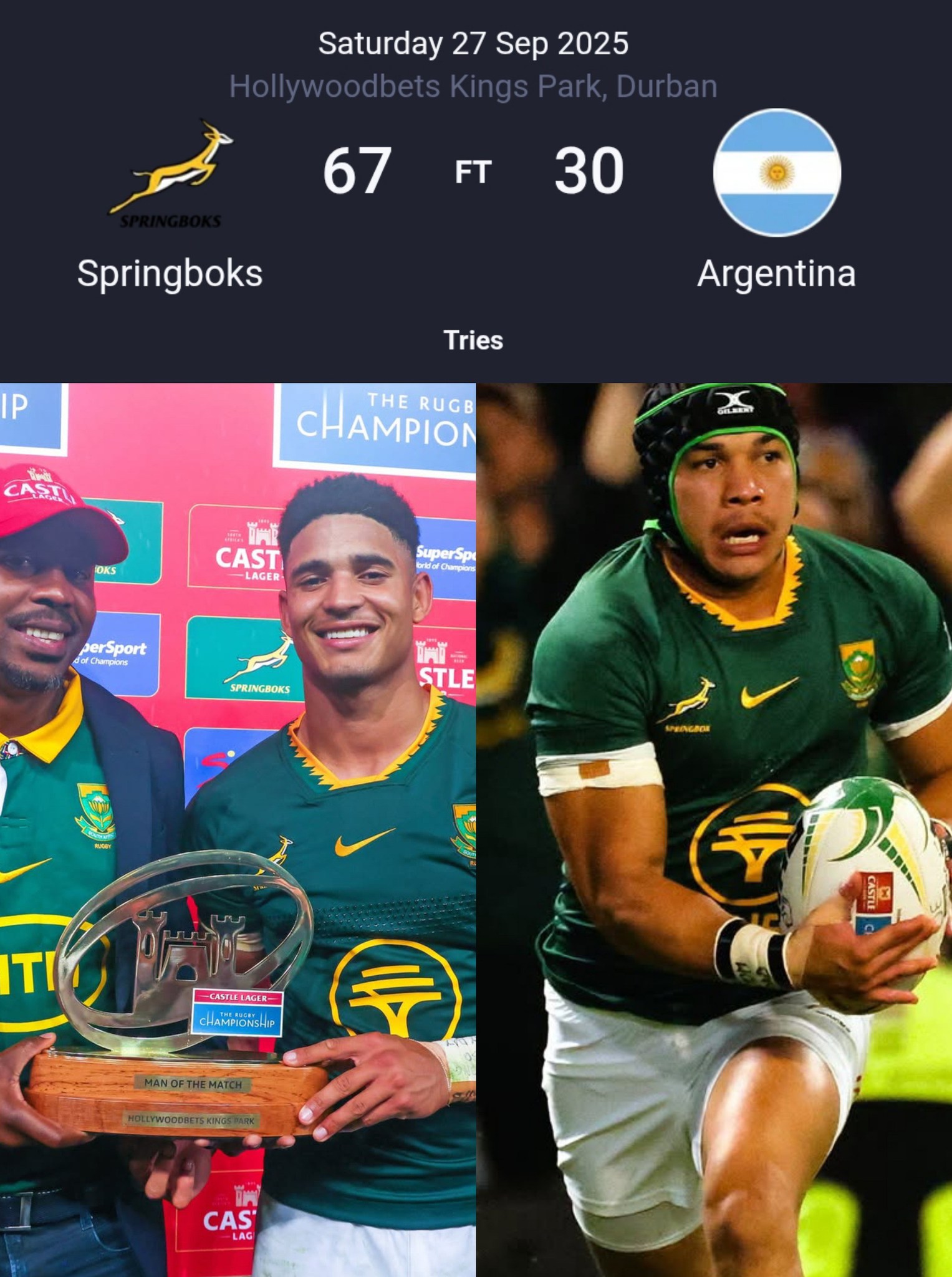Star Rugby - 🇿🇦 South Africa (Springboks) 67 – 30... | Facebook