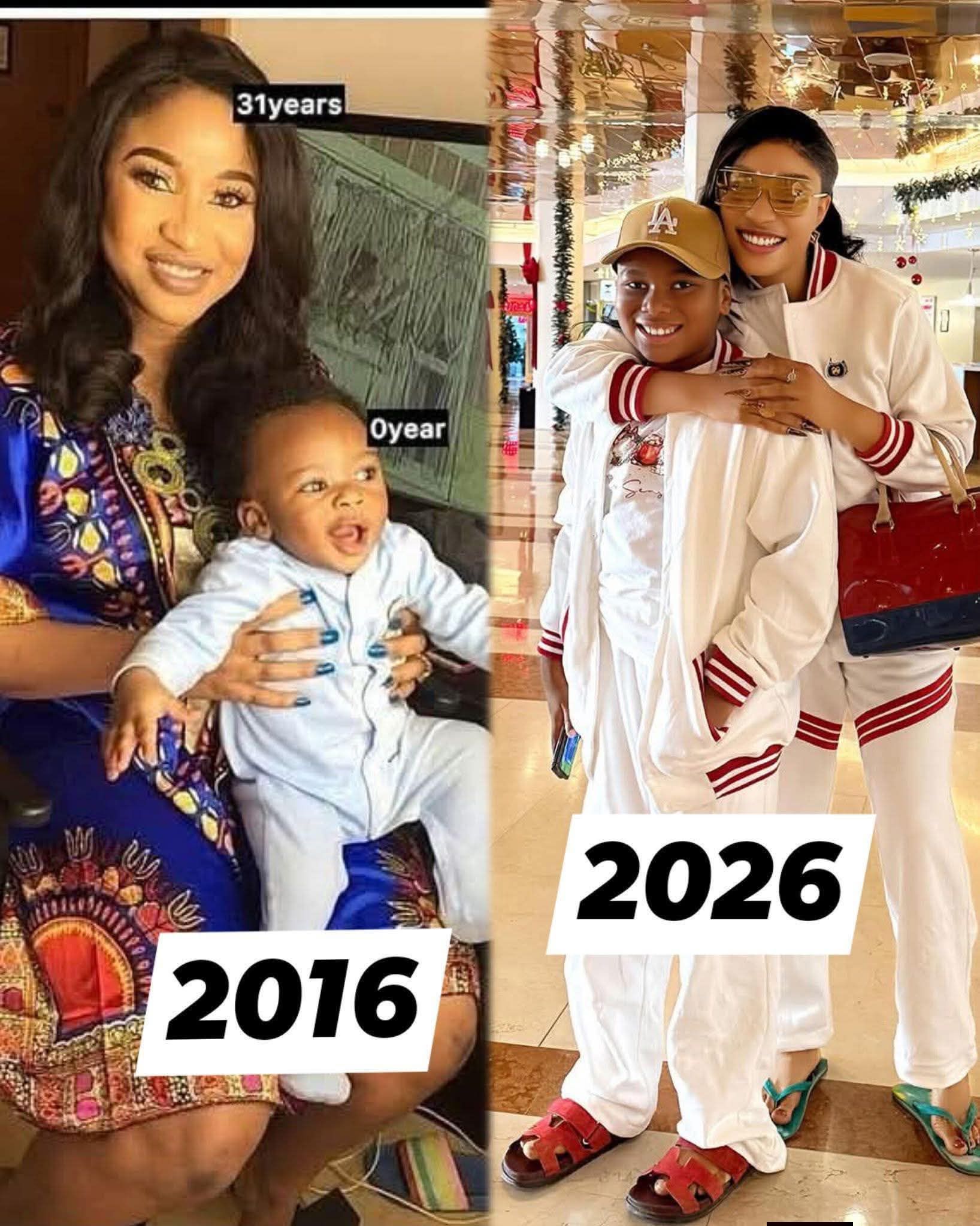 Before VS Now picture of Actress Tonto Dikeh and her beloved son  