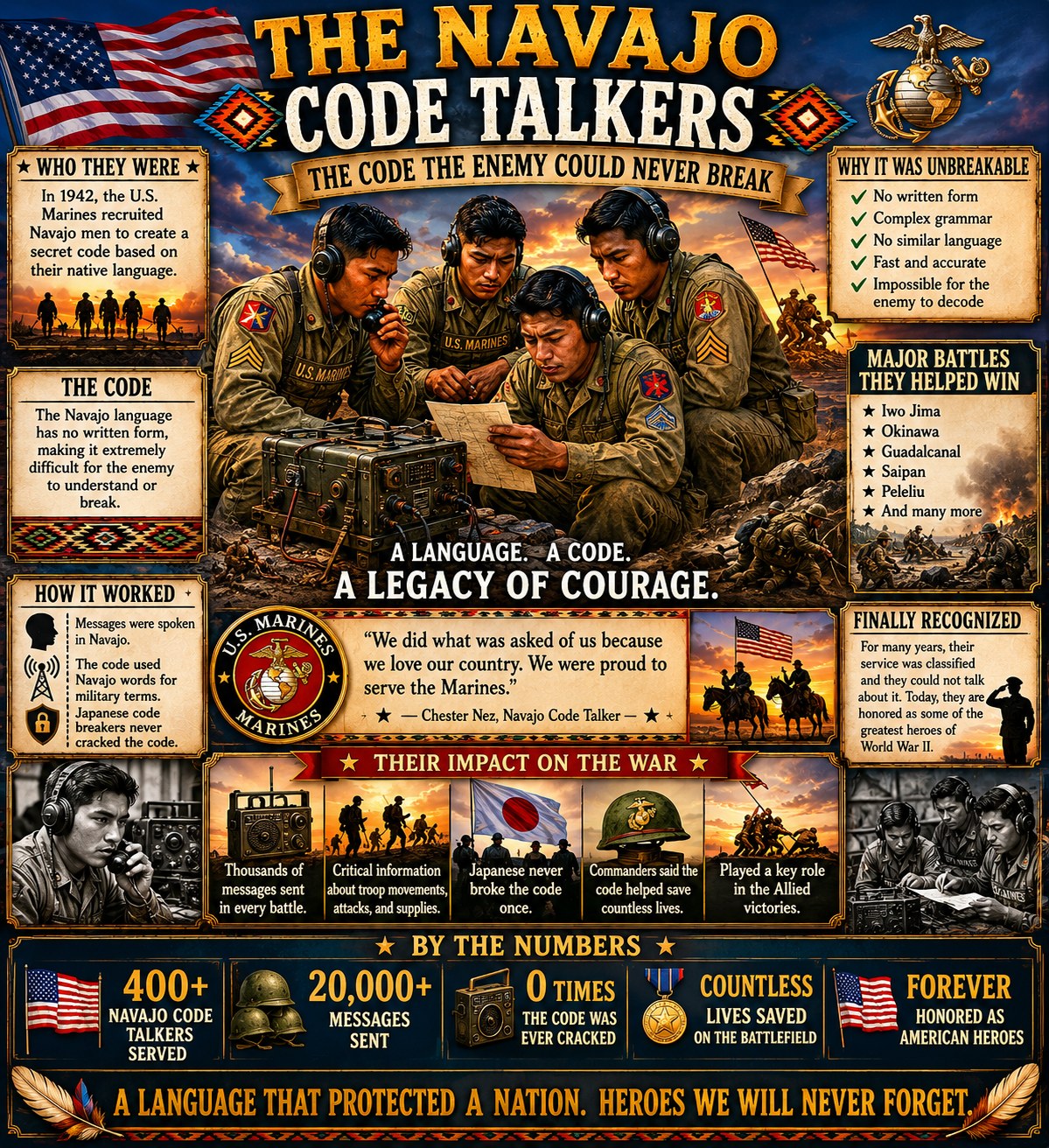 Navajo code talkers helped win World War II