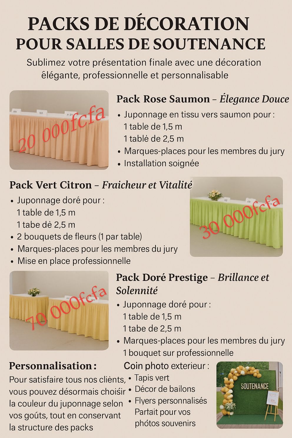 Fdeco and event - PACK DE DÉCORATION POUR SALLES DE... | Facebook