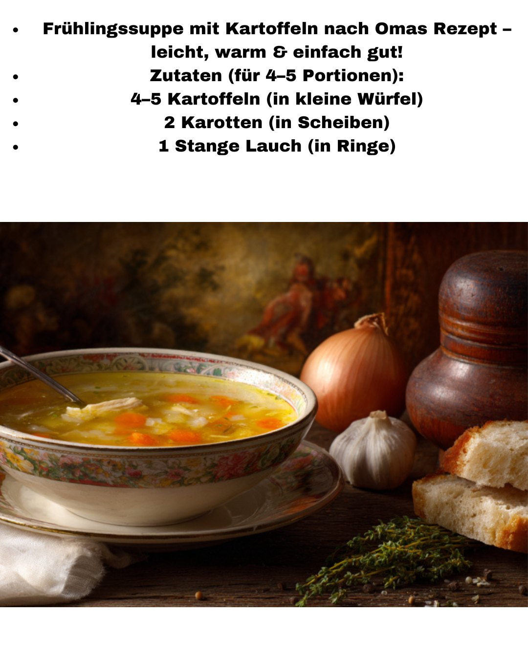 Koch-Omas - Frühlingssuppe mit Kartoffeln nach Omas Rezept – leicht ...