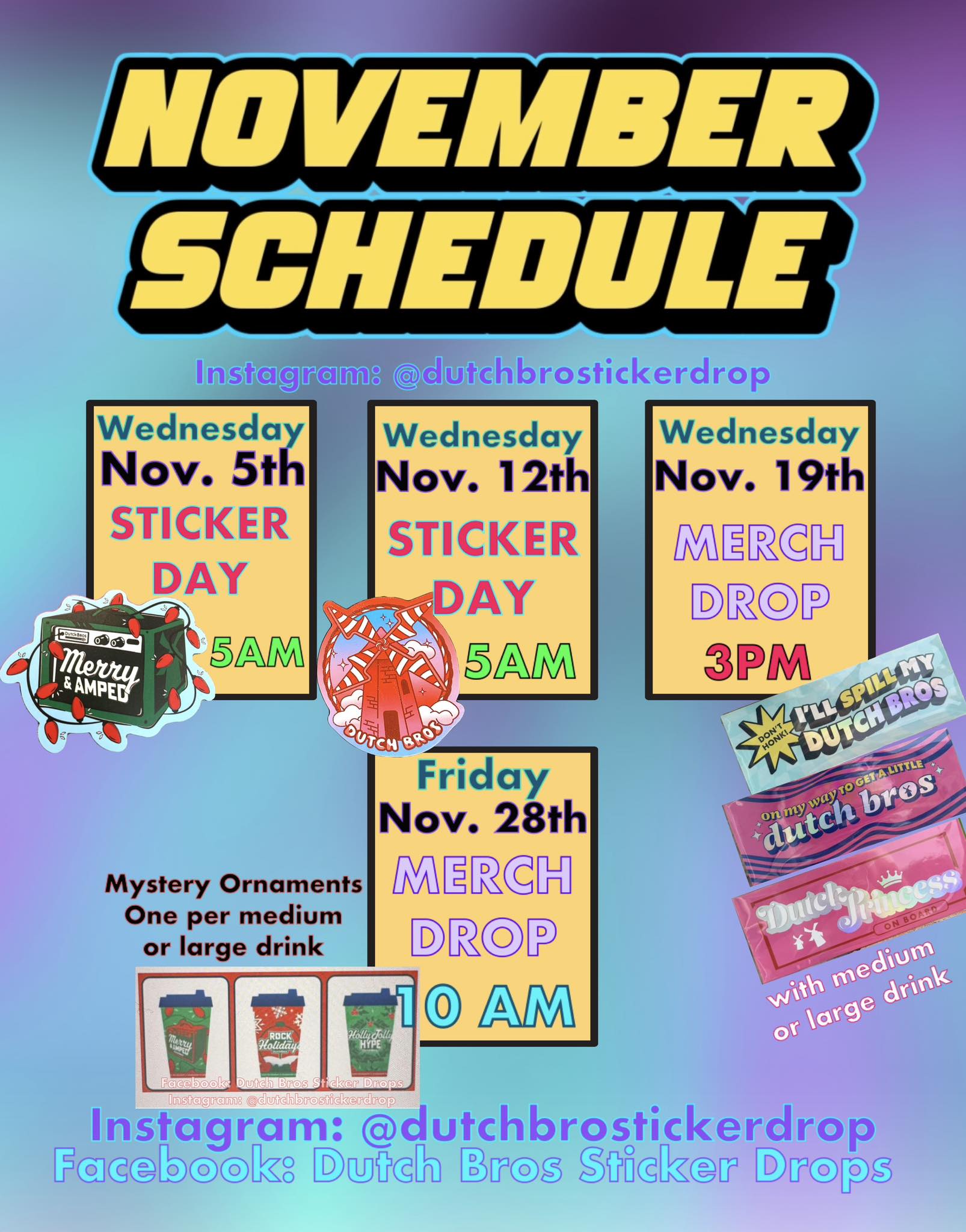 Dutch Bros Sticker Drops | Updated calendar 🤙🏼 | Facebook