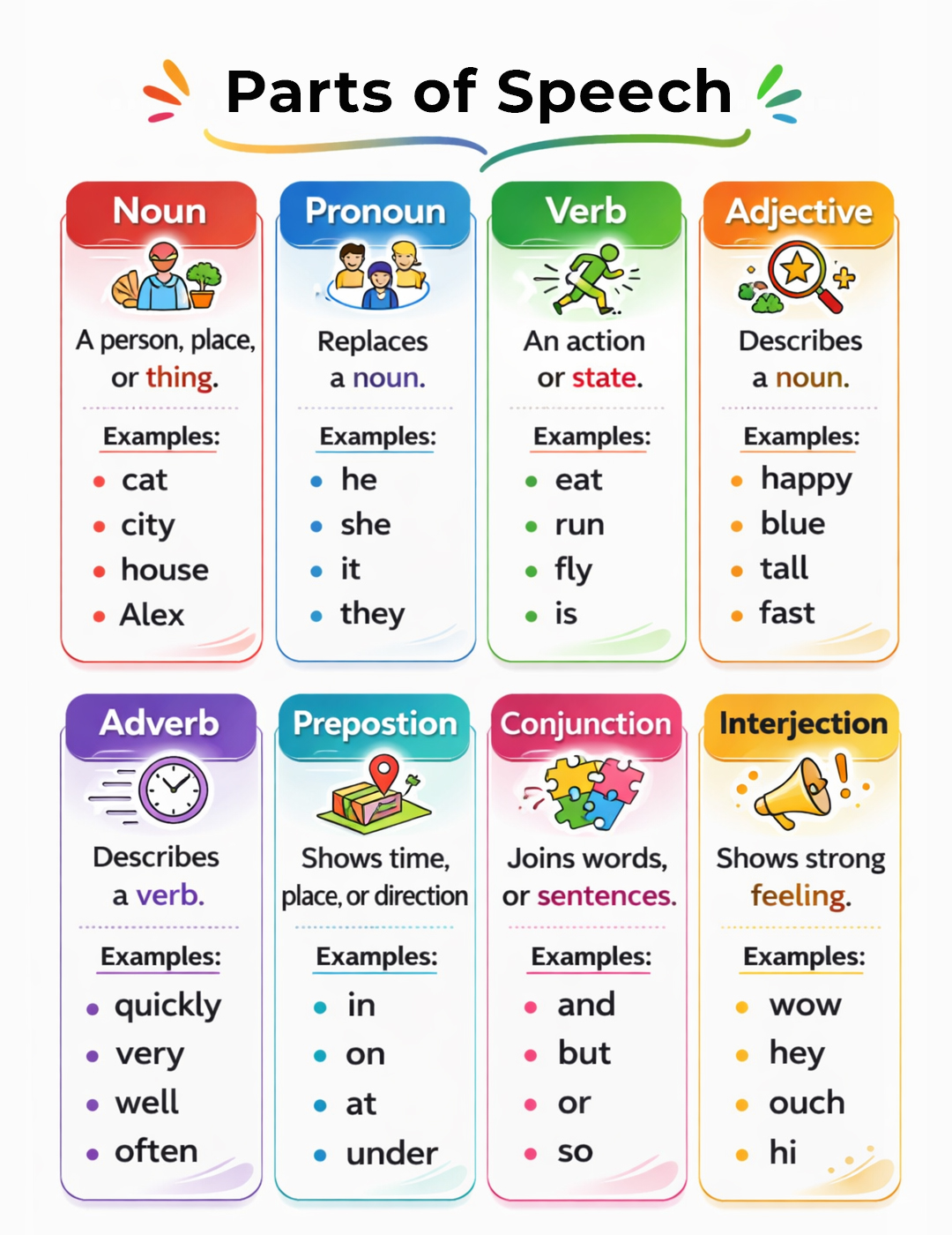 Parts of Speech . . #learnenglish... - Speak Smart English | Facebook