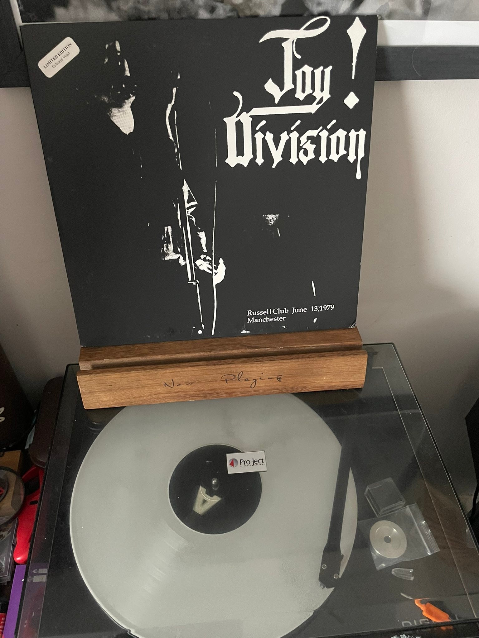 Joy Division live at Russell Club Manchester 1979 on white marbled