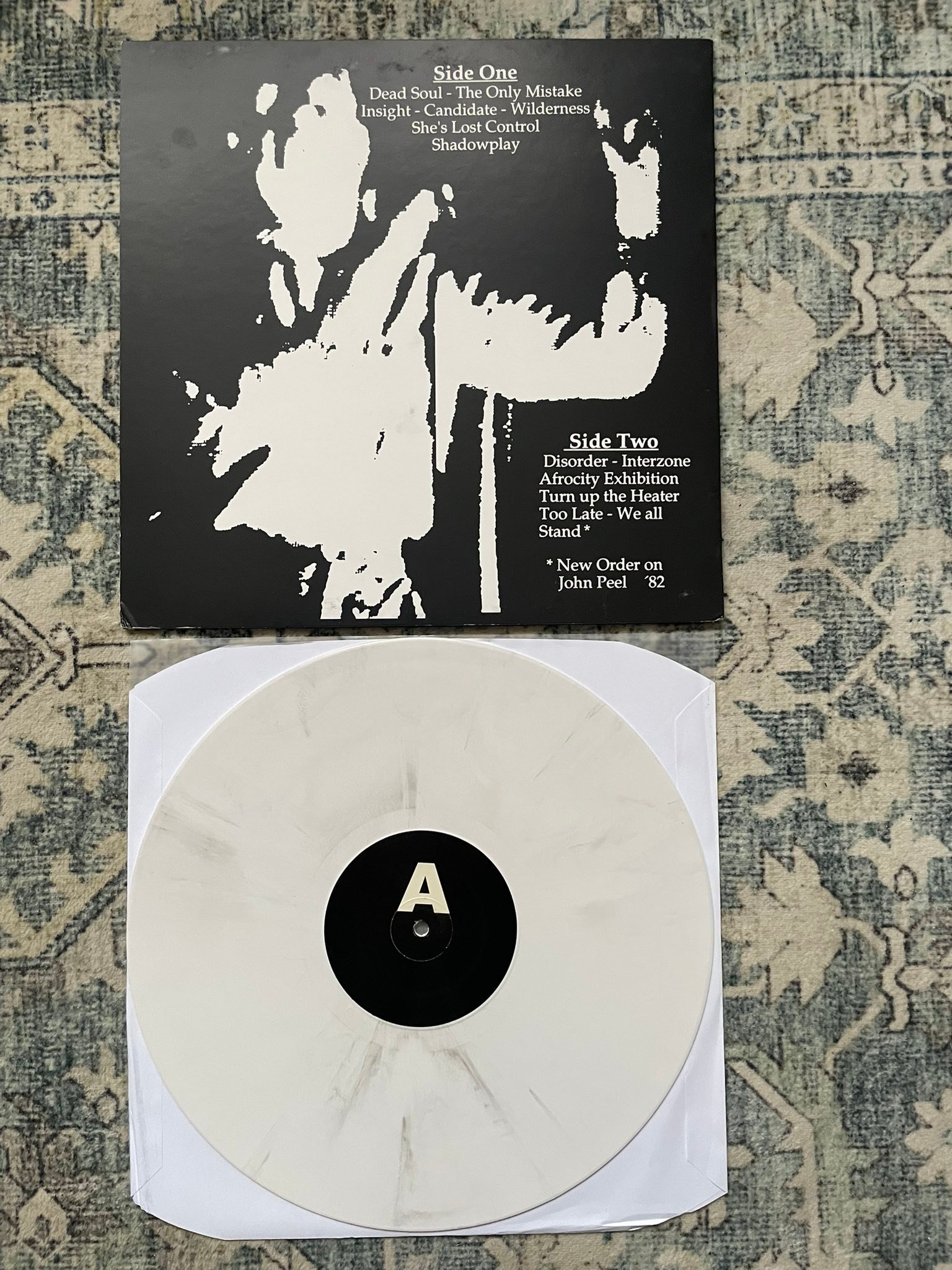 Joy Division live at Russell Club Manchester 1979 on white marbled