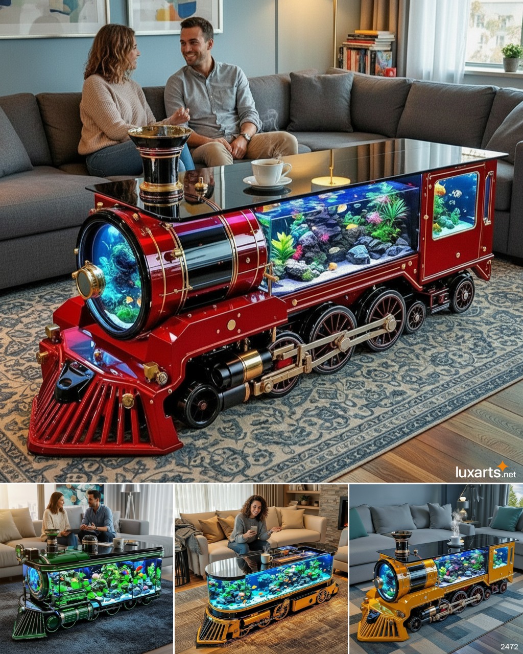 Photo inspiration: Visual Reference: Luxarts These Train Aquarium Coffee Table Absolutely Stunning