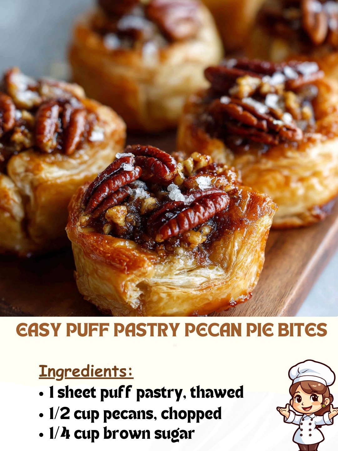 Recipes Realm - Easy Puff Pastry Pecan Pie Bites... | Facebook