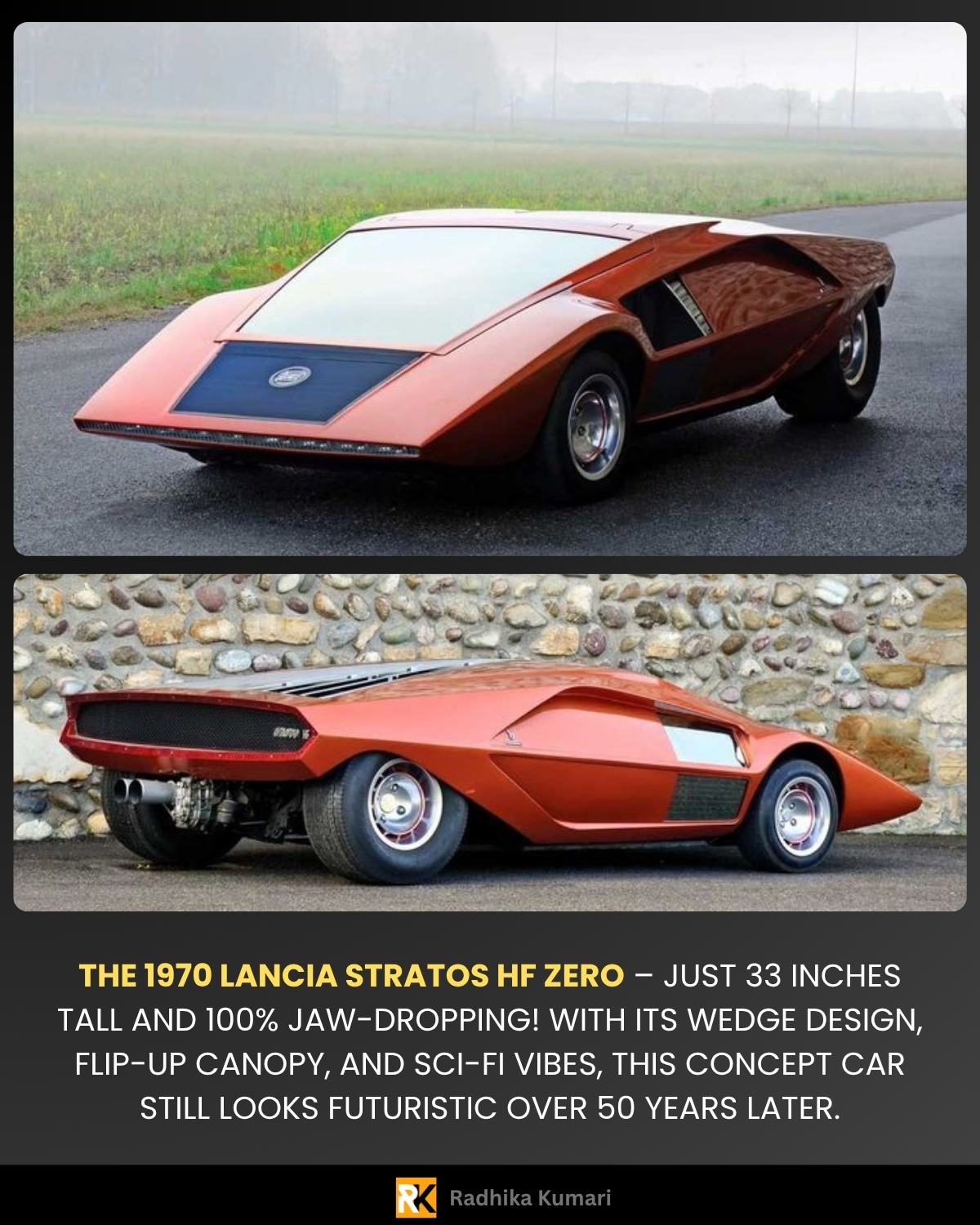 This is a crazy concept car from the Wedge era; the 1970 Lancia