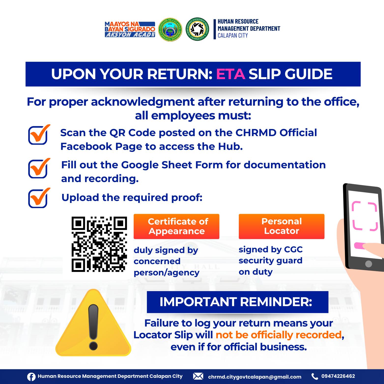 City - EMPLOYEE TRAVEL AUTHORIZATION (ETA) REMINDER Ang ETA ay ...