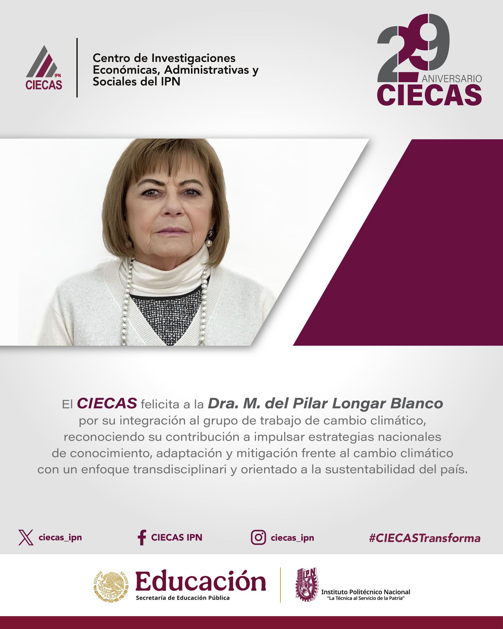Ciecas - 🌟 ¡Felicitamos a la Dra. M. del Pilar Longar Blanco, docente ...