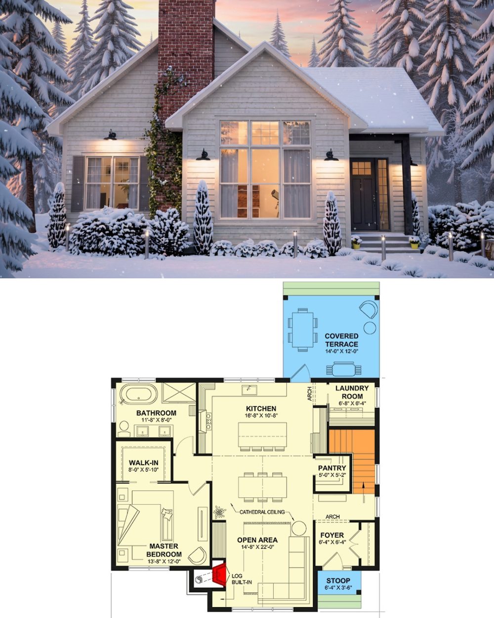 Cozy - Discover the charm of this Cozy Modern Cottage House Plan with 1 ...