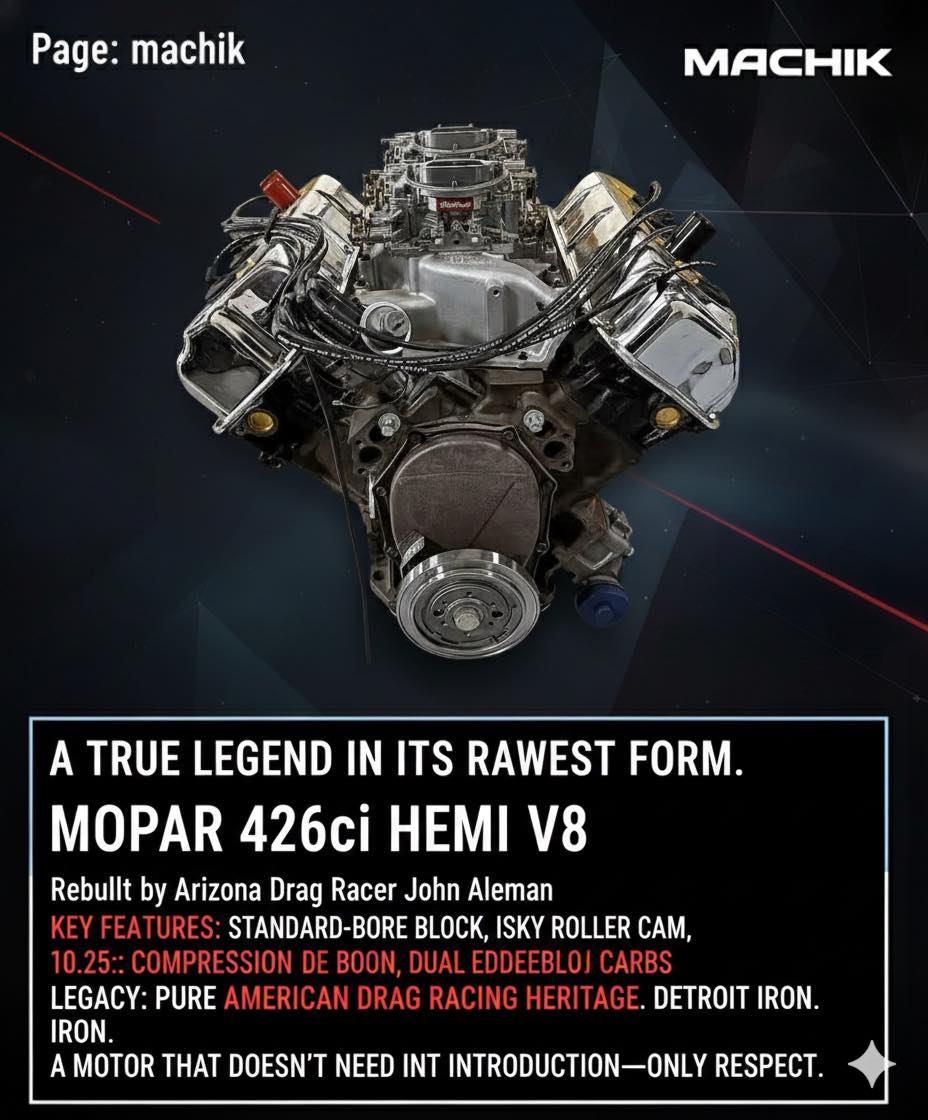 Machik - A true legend in its rawest form. This Mopar 426ci HEMI V8 was ...