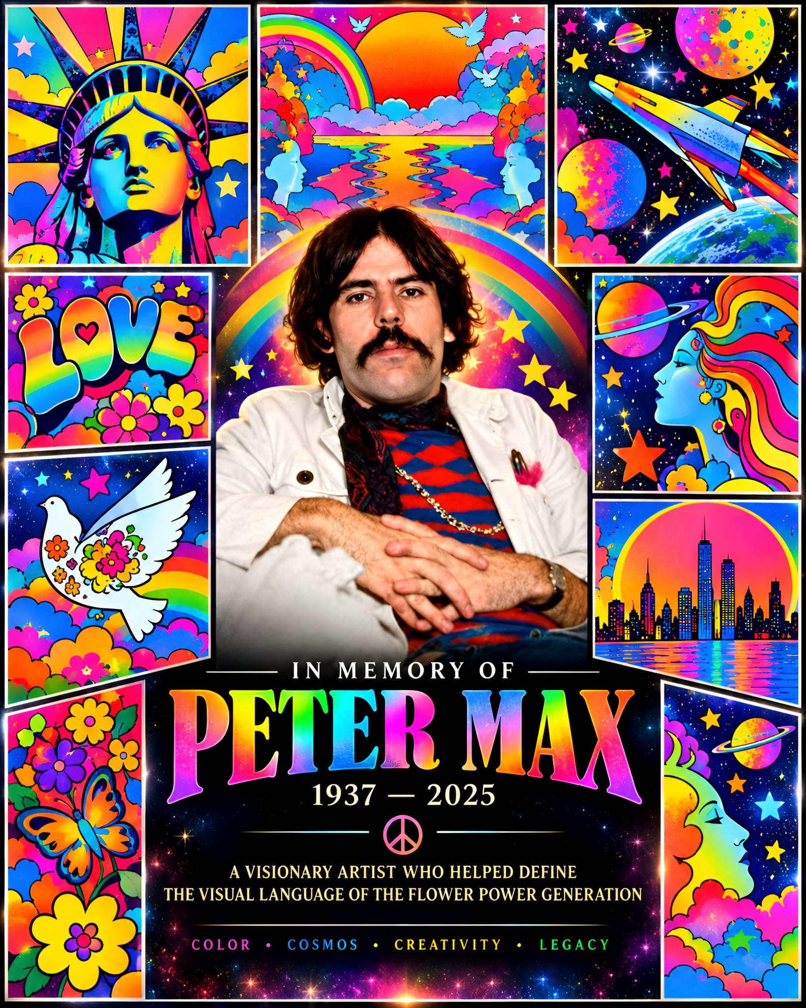 Peter Max remembered for psychedelic flower power art