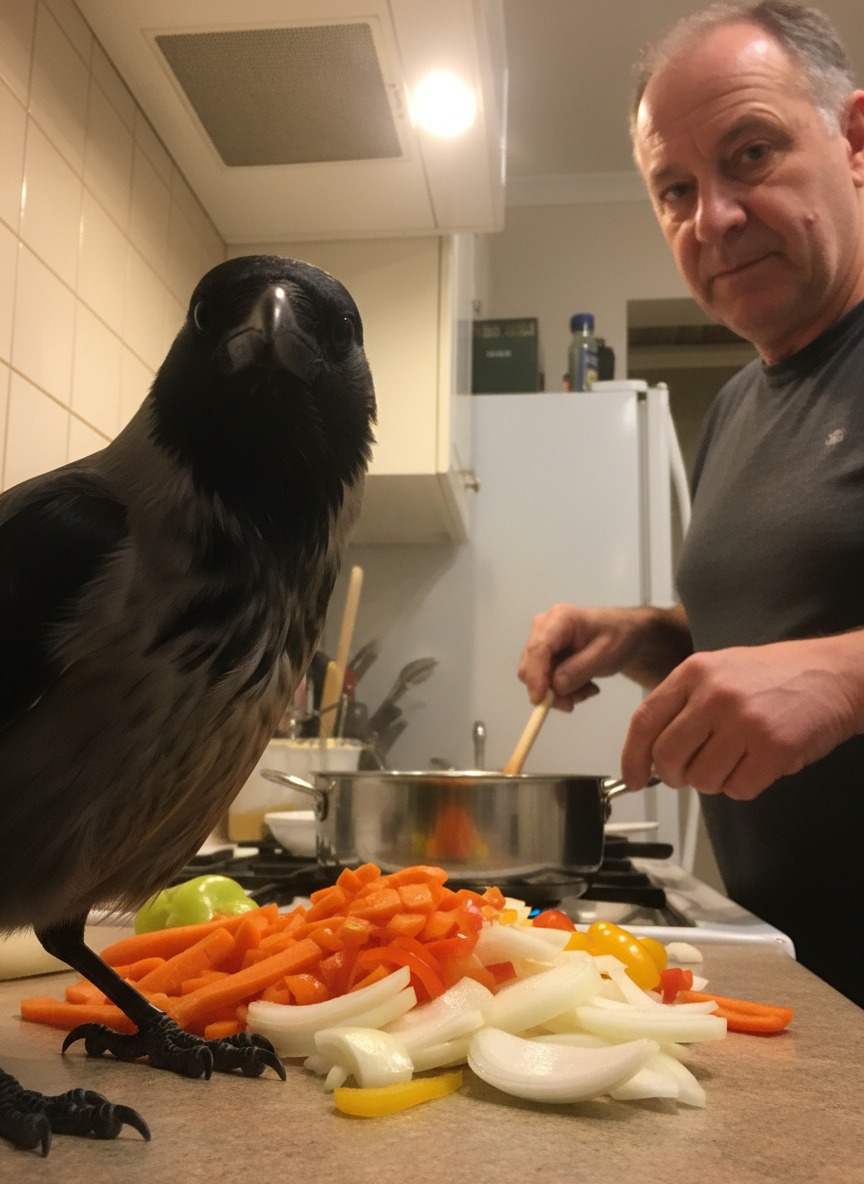 Crow Addict - He checks what I’m cooking every single time... | Facebook