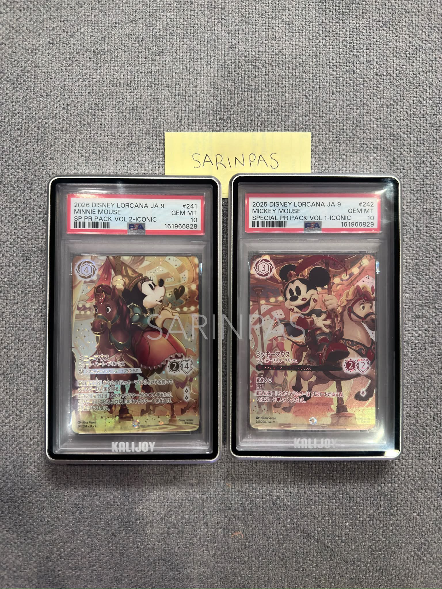 Disney Lorcana iconic card collection with Mickey Mouse in PSA 10