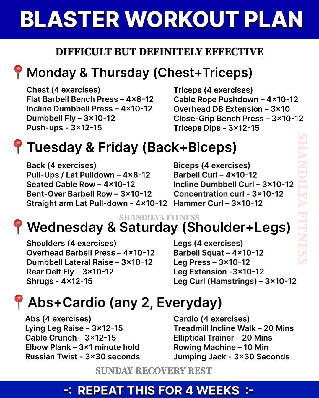 Suraj - 🔸Blaster Workout Plan Blaster Routine to build muscles and ...