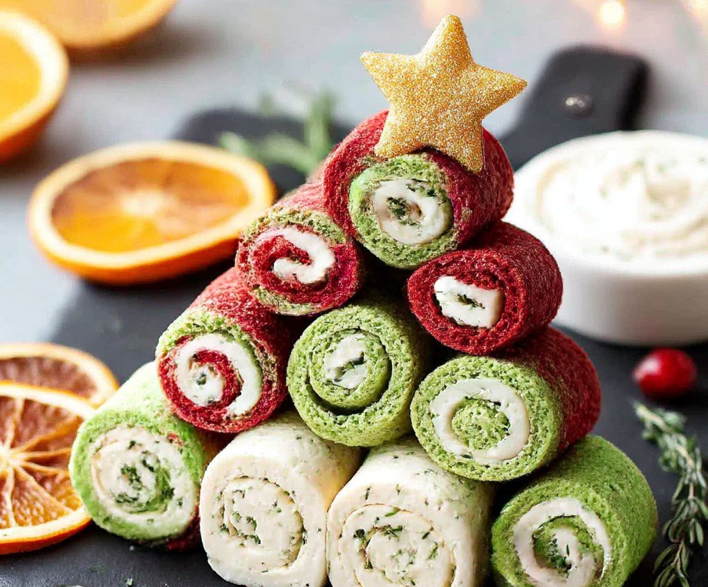 Belle - Roulés tricolores fromage frais & herbes (sapin gourmand ...