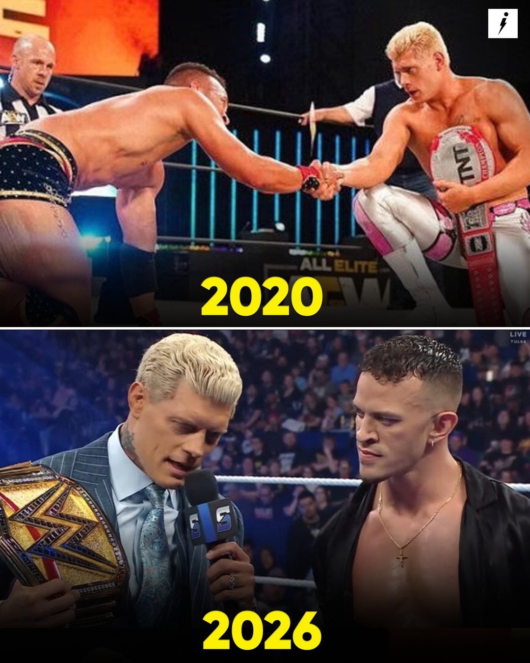 2020 in AEW… 2026 in WWE 🔥 Cody Rhodes and Ricky Saints meet