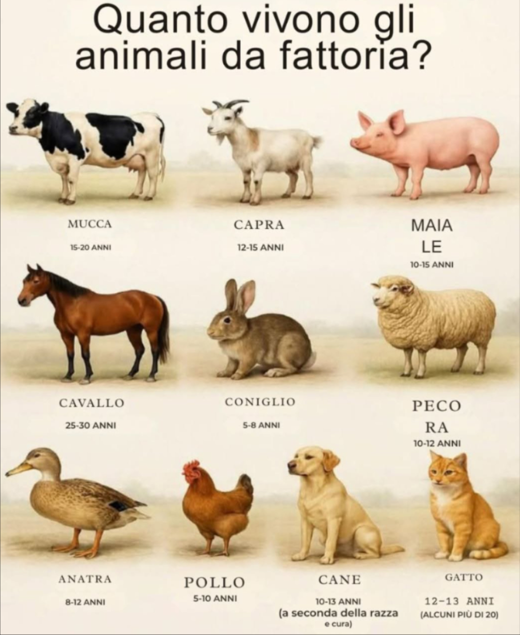 Animali da fattoria. Mucca, cavallo e coniglio, cane e tacchino, pecora