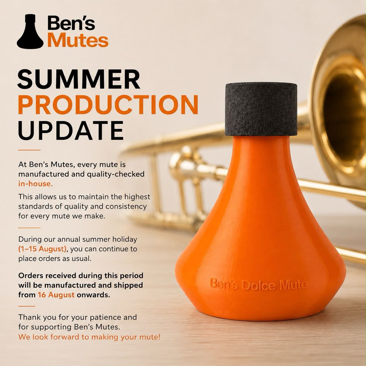 Ben's Practice Mute（ベンズ・プラクティスミュート）】テナー トロン