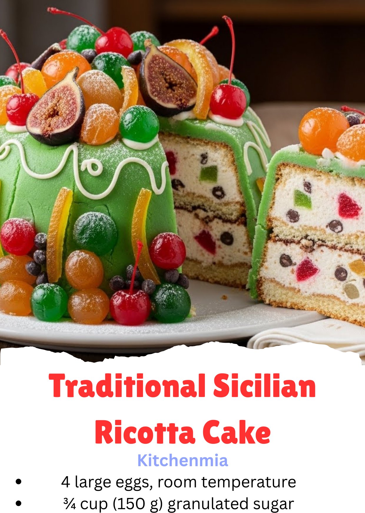 KitchenMia - Cassata Siciliana (Traditional Sicilian Ricotta Cake) A ...