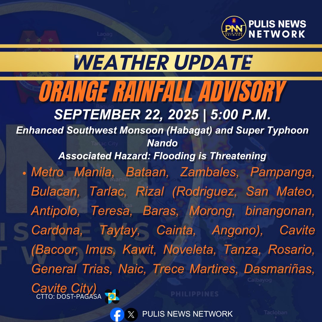 Naglabas ang PAGASA ng orange... - Pulis News Network - PNN | Facebook