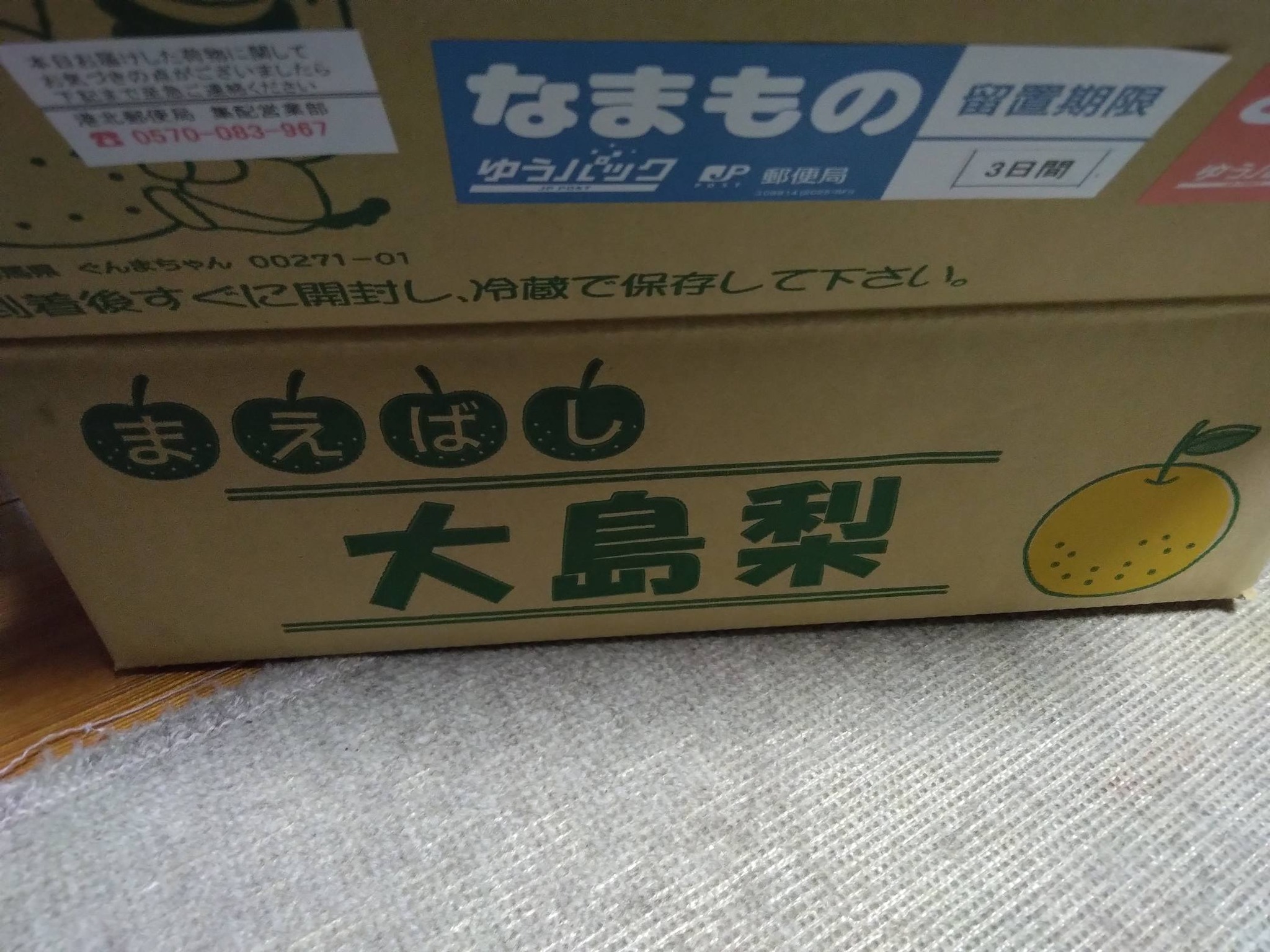 群馬県前橋市の関口果樹園さんから前橋市特産の大島梨3㎏が届いた