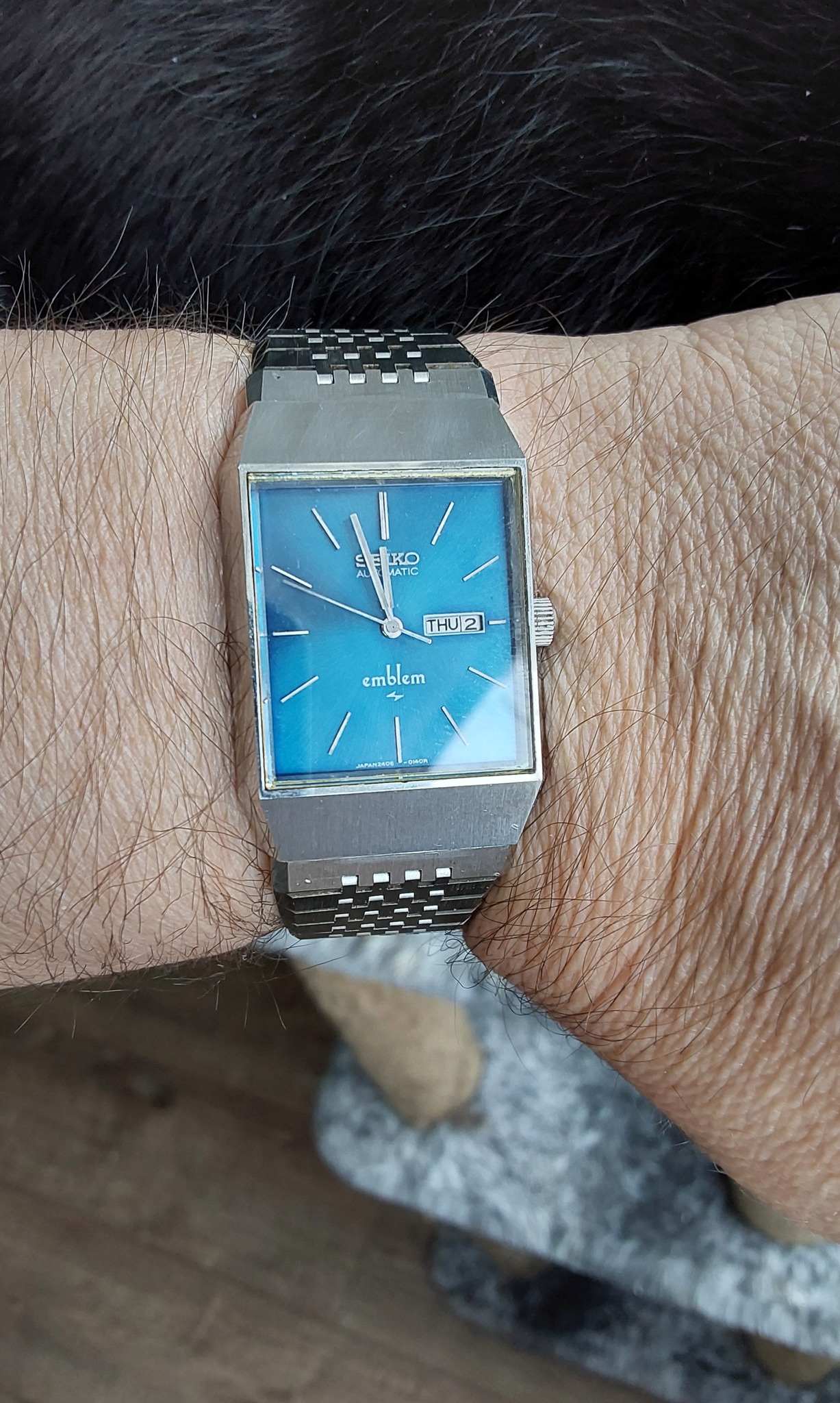 ⚜️ご確認用⚜️ Seiko Emblem automatic watch with blue face and silver case