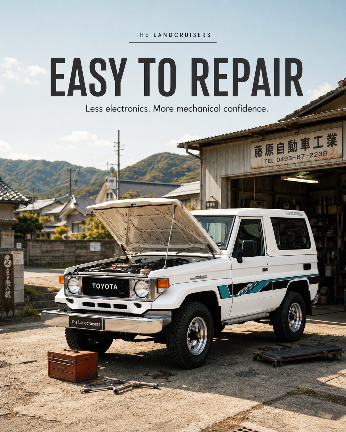 The Land Cruiser 70 is built to get dirty, so a white leather