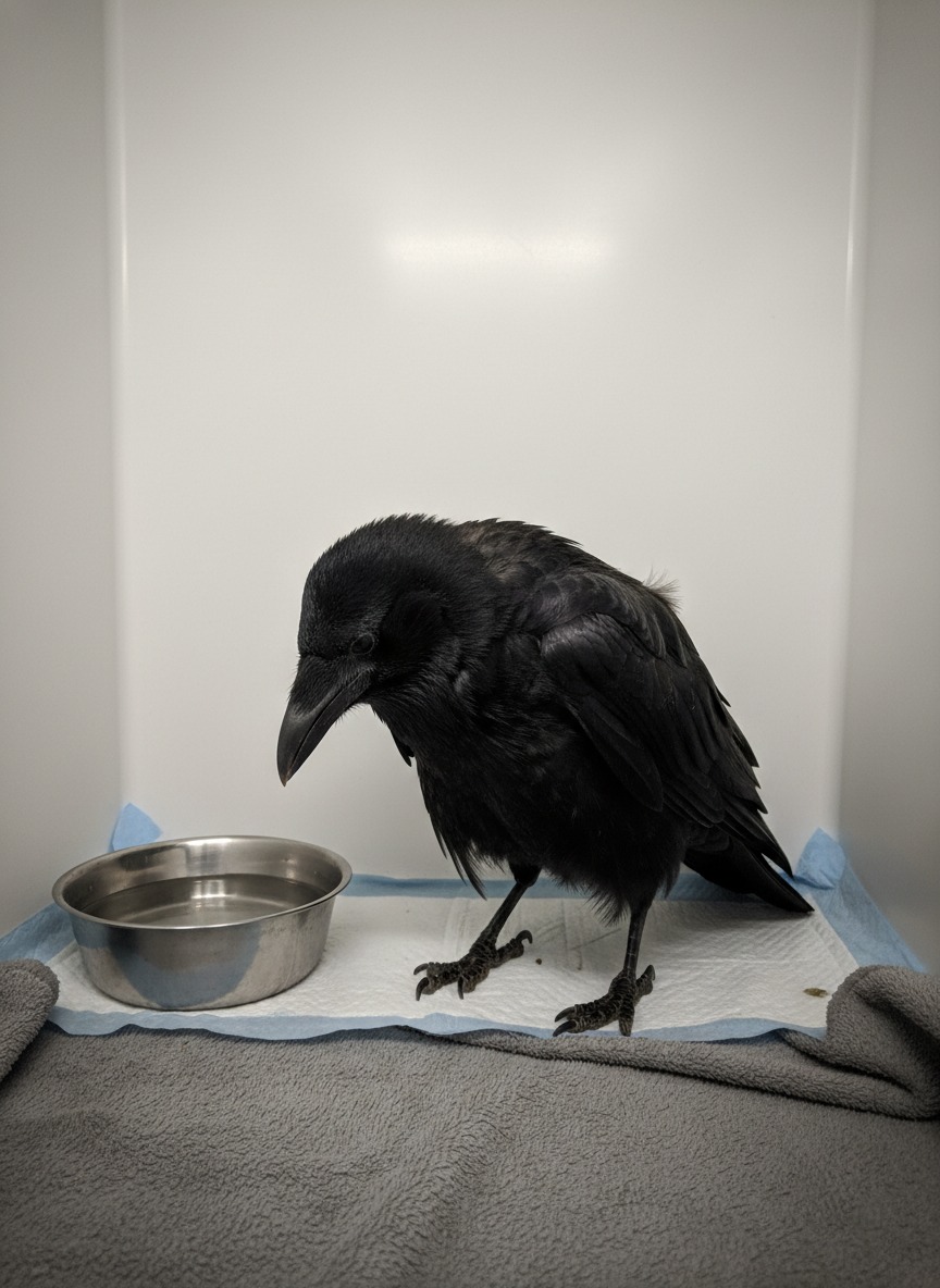 Crow - He was found after a brutal fight with other crows who would not ...