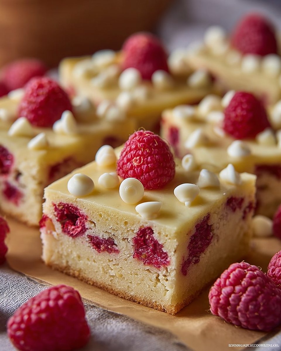 Recipes - **My Version of White Chocolate Raspberry Traybake 🍰🍓** This ...