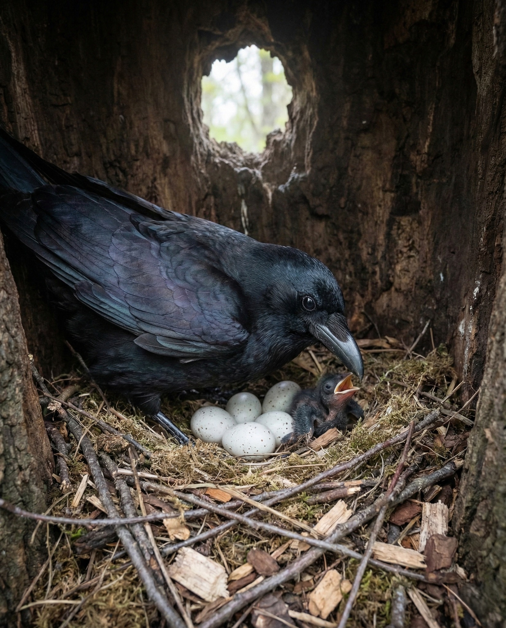 Crow - She hatched just minutes ago… and the first thing she did was ...