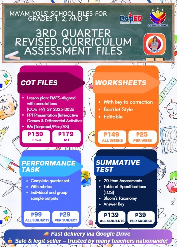 Ma'am - Q3 COT and Assessment Files Aligned with the Revised K to 12 ...